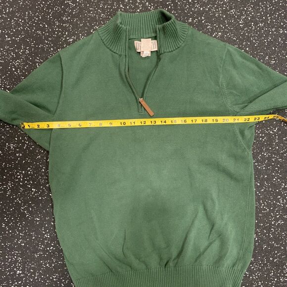Duluth Trading Co. Sweater Mens M 1/4 Zip Long Sleeve High Neck Cotton Green - Picture 10 of 16